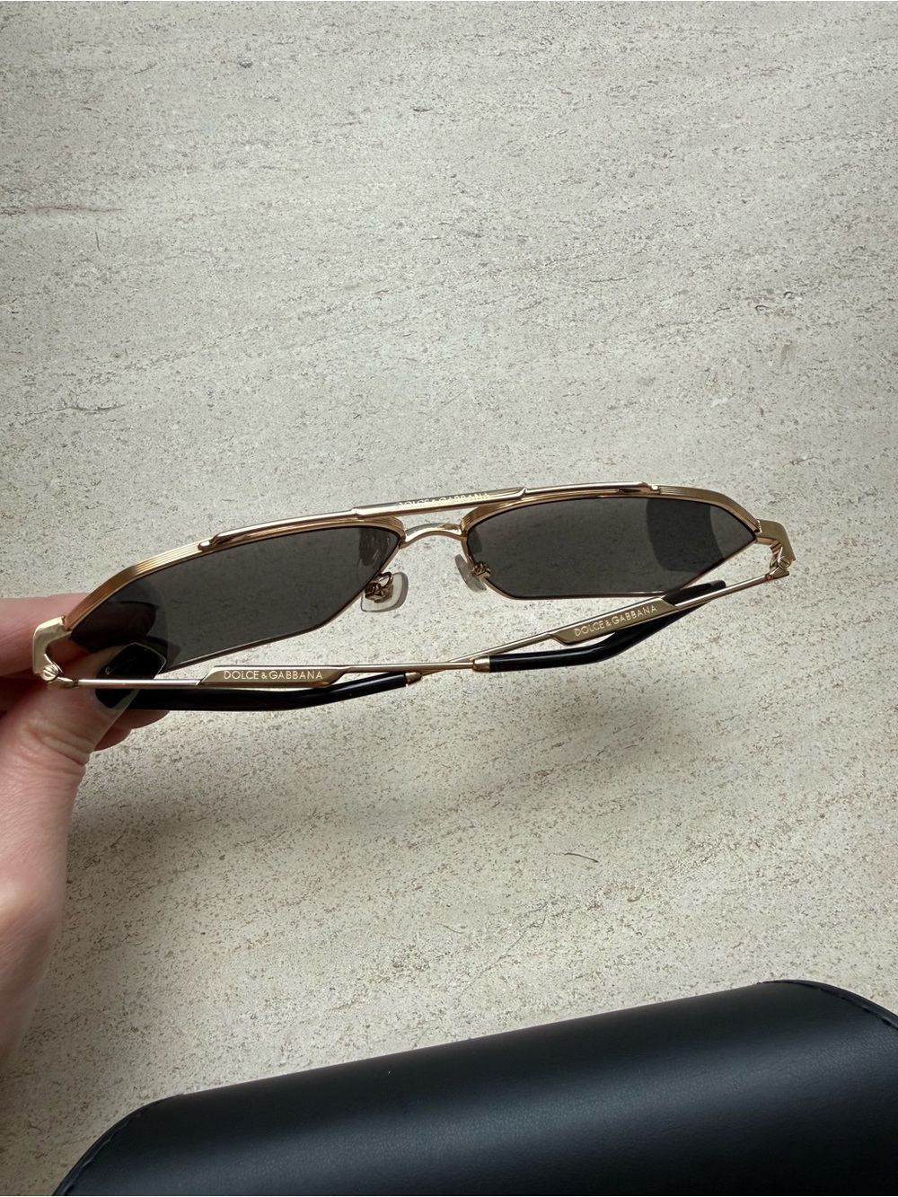 NWOT Dolce & Gabbana Stefano DG2303 Black Gold Sunglasses Aviators Eyewear Pilot - Picture 8 of 9